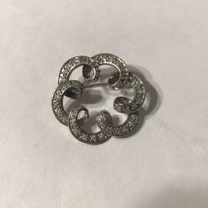 Sterling silver 925 Cz flower brooch